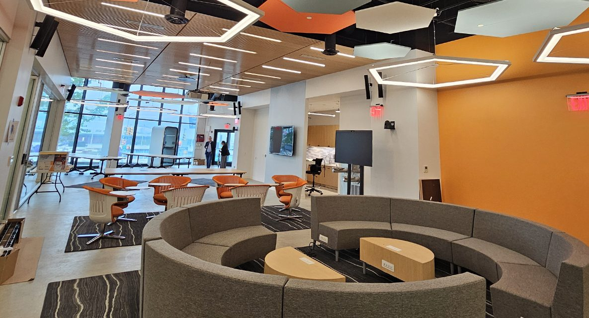 Modern incubator lounge and collaboration space